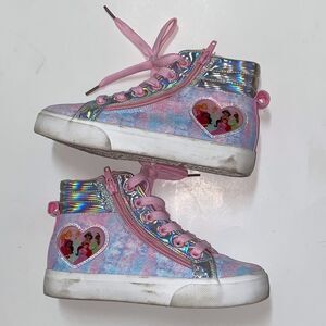🥰Disney Princess Kids' Sneakers with Pink and Blue Heart Design Size 1
